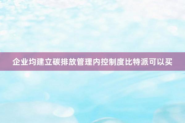 企业均建立碳排放管理内控制度比特派可以买