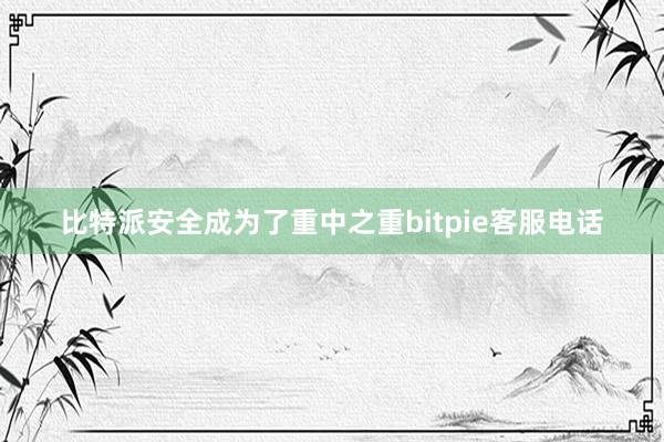 比特派安全成为了重中之重bitpie客服电话