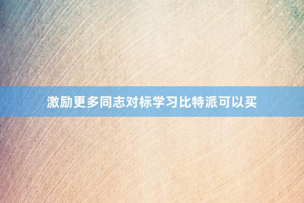 激励更多同志对标学习比特派可以买