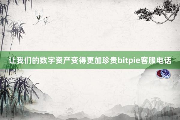 让我们的数字资产变得更加珍贵bitpie客服电话