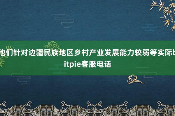 他们针对边疆民族地区乡村产业发展能力较弱等实际bitpie客服电话