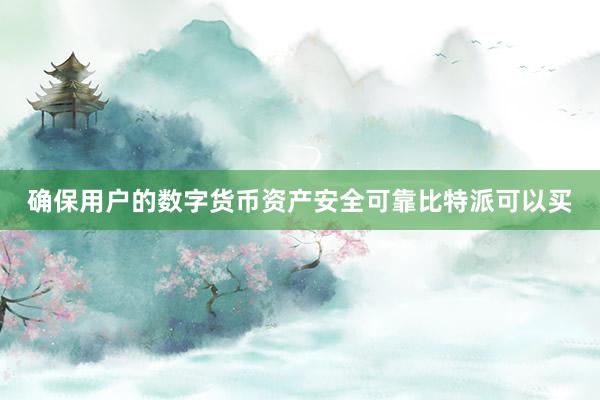 确保用户的数字货币资产安全可靠比特派可以买