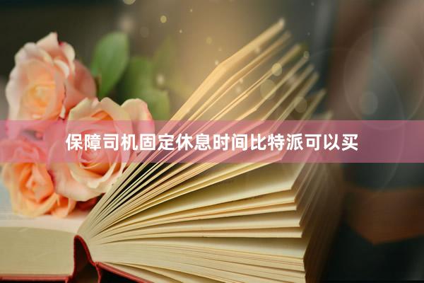 保障司机固定休息时间比特派可以买