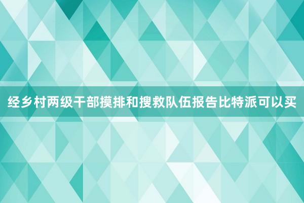 经乡村两级干部摸排和搜救队伍报告比特派可以买