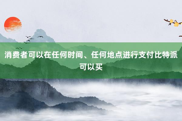 消费者可以在任何时间、任何地点进行支付比特派可以买