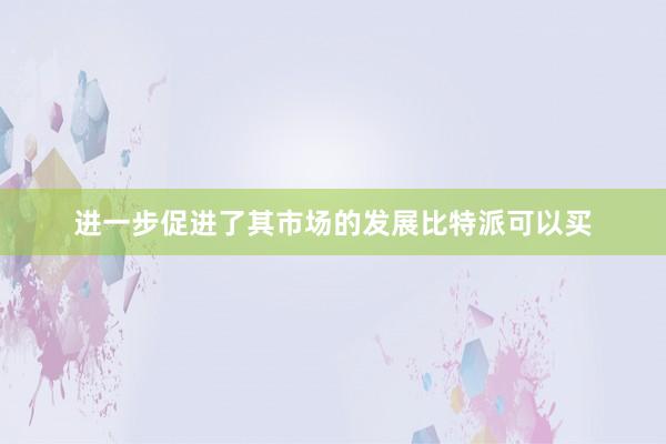 进一步促进了其市场的发展比特派可以买