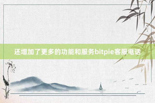 还增加了更多的功能和服务bitpie客服电话