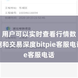 用户可以实时查看行情数据和交易深度bitpie客服电话