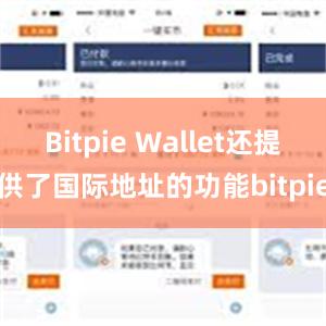 Bitpie Wallet还提供了国际地址的功能bitpie