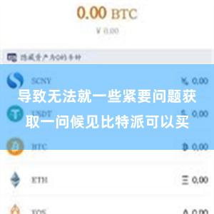 导致无法就一些紧要问题获取一问候见比特派可以买